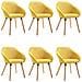 Sedie Da Pranzo 6 Pz Gialle In Tessuto - Foto miniatura 2