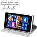Custodia Compatibile Con Nokia Lumia 925 In Classy Argento - Coperchio Protettiva Con Chiusura Magnetica, Funzione Stand E Tasca Per Le Carte - Foto miniatura 3