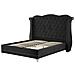 Letto Matrimoniale In Velluto Nero 180 X 200 Cm Ayette - Foto miniatura 14