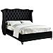 Letto Matrimoniale In Velluto Nero 180 X 200 Cm Ayette - Foto miniatura 1