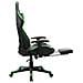 Sedia da Gaming con Poggiapiedi Nera e Verde in Similpelle - Foto miniatura 4