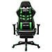 Sedia da Gaming con Poggiapiedi Nera e Verde in Similpelle - Foto miniatura 8