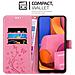 Cadorabo Custodia Compatibile Con Samsung Galaxy A20s In Rosa Fiore - Coperchio Protettivo In Design Floreale Con Chiusura Magnetica, Funzione Stand E Slot Per Carte - Foto miniatura 3