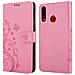 Cadorabo Custodia Compatibile Con Samsung Galaxy A20s In Rosa Fiore - Coperchio Protettivo In Design Floreale Con Chiusura Magnetica, Funzione Stand E Slot Per Carte - Foto miniatura 8