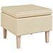 Poggiapiedi Con Gambe In Legno Crema In Tessuto - Foto miniatura 1