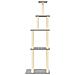 Albero Per Gatti Con Tiragraffi In Sisal Grigio Chiaro 183 Cm - Foto miniatura 2