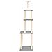 Albero Per Gatti Con Tiragraffi In Sisal Grigio Chiaro 183 Cm - Foto miniatura 3