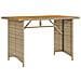 Tavolo Da Giardino Piano In Legno Beige 110x68x70 Cm Polyrattan - Foto miniatura 2