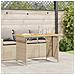 Tavolo Da Giardino Piano In Legno Beige 110x68x70 Cm Polyrattan - Foto miniatura 3