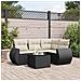 Set Divani Da Giardino 5 Pz Con Cuscini In Polyrattan Nero - Foto miniatura 2