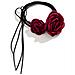 Collana Con Girocollo Rosa, Collana Con Colletto Rosa In Velluto Da Donna Darkred - Foto miniatura 1
