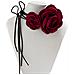 Collana Con Girocollo Rosa, Collana Con Colletto Rosa In Velluto Da Donna Darkred - Foto miniatura 2
