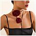 Collana Con Girocollo Rosa, Collana Con Colletto Rosa In Velluto Da Donna Darkred - Foto miniatura 4
