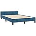 Giroletto Senza Materasso Blu Scuro 120x190 Cm Velluto - Foto miniatura 3