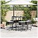 Set Bar Da Giardino 7 Pz Con Cuscini In Polyrattan Nero - Foto miniatura 3