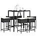 Set Bar Da Giardino 7 Pz Con Cuscini In Polyrattan Nero - Foto miniatura 1