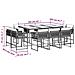 Set da Pranzo da Giardino 11 pz con Cuscini in Polyrattan Nero - Foto miniatura 5