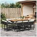 Set da Pranzo da Giardino 11 pz con Cuscini in Polyrattan Nero - Foto miniatura 2