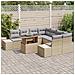 Set di divani da giardino 9 pezzi con cuscini beige in polyrattan - Foto miniatura 3