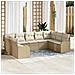 Set di Divani da Giardino da 9 Pezzi con Cuscini Beige in Rattan Polietilene,  Divano da Giardino a Due Posti con Cuscini Beige in Rattan Polietilene - Foto miniatura 2