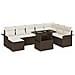 Set di Sofà Giardino  9 pezzi con Cuscini Marrone Polyrattan, Sofà Giardino  con Ripostiglio e Cuscini Marrone Polyrattan - Foto miniatura 1
