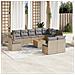 Set Divano da Giardino 11 pz con Cuscini Beige Misto Polyrattan - Foto miniatura 2
