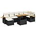 Set Divani da Giardino 5 pz con Cuscini in Polyrattan Nero - Foto miniatura 1