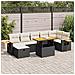 Set Divani da Giardino 5 pz con Cuscini in Polyrattan Nero - Foto miniatura 2
