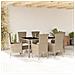 Set da Pranzo da Giardino 7 pz con Cuscini Beige in Polyrattan - Foto miniatura 2