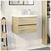 Set Mobili da Bagno 2 pz in Ceramica e Legno Multistrato - Foto miniatura 2