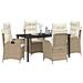 Set da Pranzo per Giardino 5 pcs Beige polyrattan - Foto miniatura 3