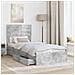 Letto con Contenitore con testiera Grigio cemento 75 x 190 cm - Foto miniatura 3