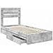 Letto con Contenitore con testiera Grigio cemento 75 x 190 cm - Foto miniatura 5