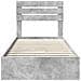 Letto con Contenitore con testiera Grigio cemento 75 x 190 cm - Foto miniatura 8