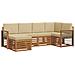 Set divani 6 pcs Naturale e Beige Legno di Acacia Massello - Foto miniatura 1