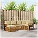 Set divani 6 pcs Naturale e Beige Legno di Acacia Massello - Foto miniatura 2
