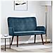 Sofa a Due Posti Blu 115 x 61 x 87 cm Velluto - Foto miniatura 2