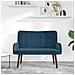 Sofa a Due Posti Blu 115 x 61 x 87 cm Velluto - Foto miniatura 3