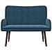 Sofa a Due Posti Blu 115 x 61 x 87 cm Velluto - Foto miniatura 4