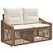 Divano da giardino 2-Numero di posti Beige polyrattan - Foto miniatura 1