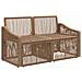 Divano da giardino 2-Numero di posti Beige polyrattan - Foto miniatura 2