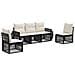 Set Divano da Giardino 5 pcs Nero e Bianco Crema polyrattan - Foto miniatura 1