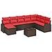 Set Divano da Giardino 9 pcs Marrone Rattan in Polipropilene - Foto miniatura 1