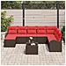 Set Divano da Giardino 9 pcs Marrone Rattan in Polipropilene - Foto miniatura 3