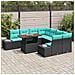 Set Divano da Giardino 9 pz Nero Poly Rattan - Foto miniatura 4