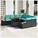 Set Divano da Giardino 9 pz Nero Poly Rattan - Foto miniatura 7