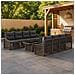 Set Divano da Giardino 9 pz Grigio e Grigio Scuro polyrattan - Foto miniatura 3