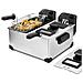 Friggitrice doppio cestello 2x3L, acciaio inox DFX600, 2 termostati,cestelli rimovibili e lavabili in lavastoviglie, filtro antiodore, 3600W - Foto miniatura 1