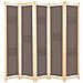 Divisorio A 5 Pannelli Marrone 200x170x4 Cm In Tessuto - Foto miniatura 1