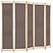 Divisorio A 5 Pannelli Marrone 200x170x4 Cm In Tessuto - Foto miniatura 3